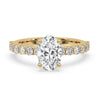 Classic Oval Pave Engagement Ring In Yellow Gold