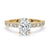 Classic Oval Pave Engagement Ring In Yellow Gold