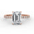 Emerald Cut Engagement Ring with elegant pave setting and IGI certified diamond.