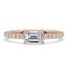 Emerald Cut Pave Band Engagement Ring