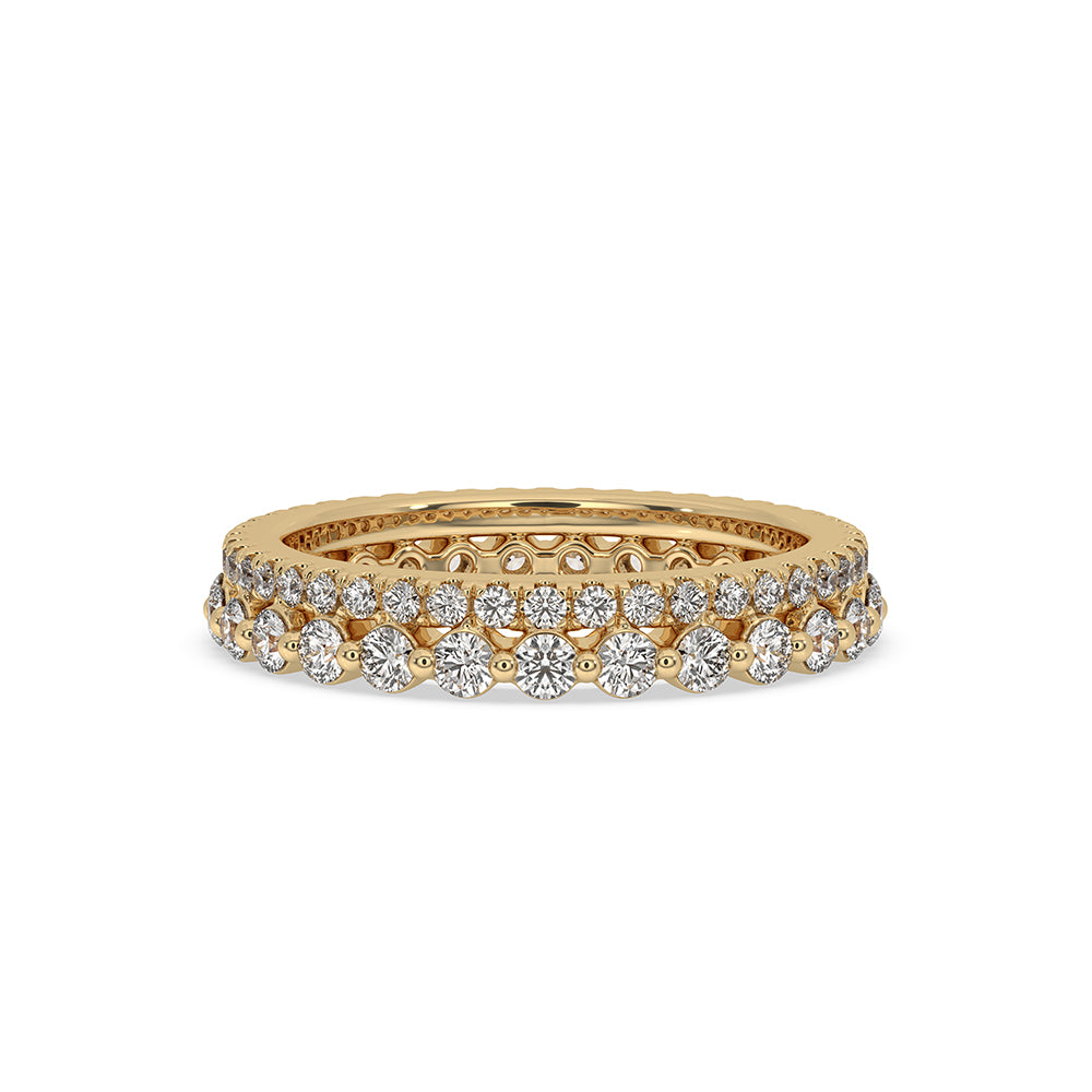 Yellow gold band with a stunning round eternity band design.