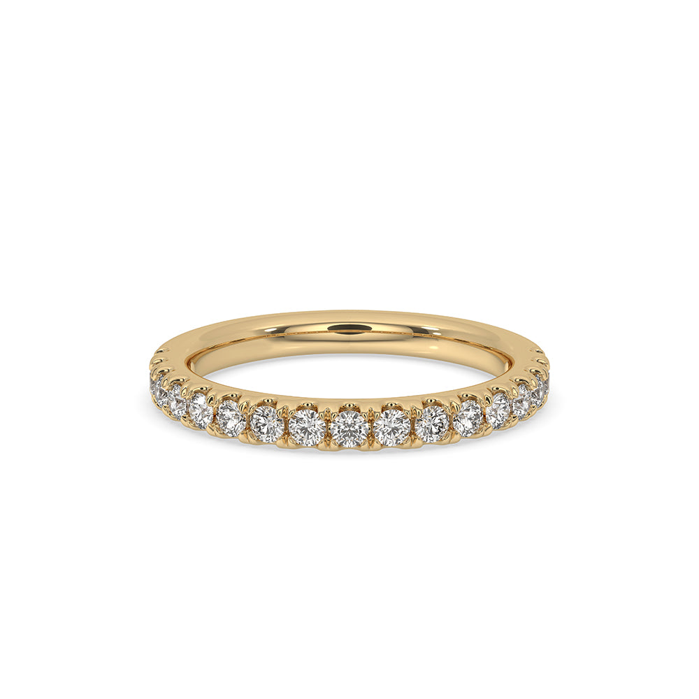 Yellow gold wedding band with a stunning yellow gold eternity band design.
