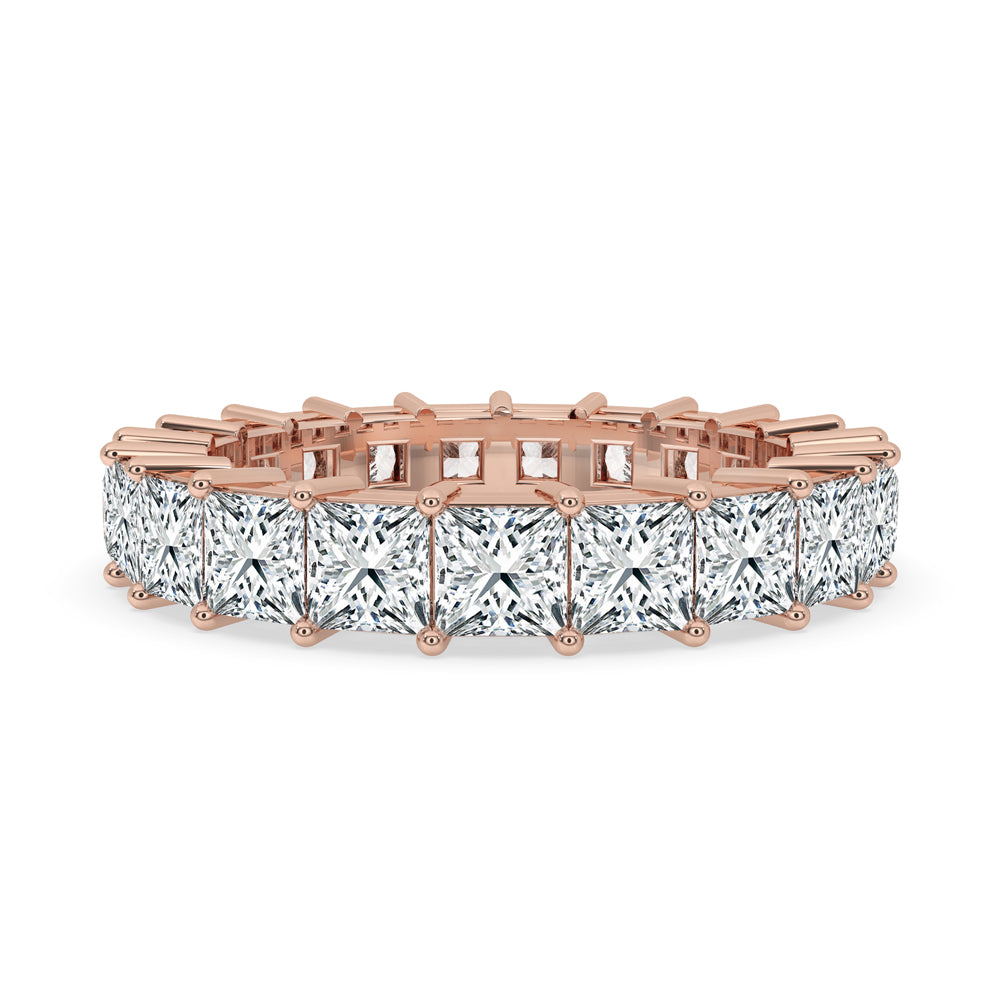 Princess cut diamond band in elegant design
