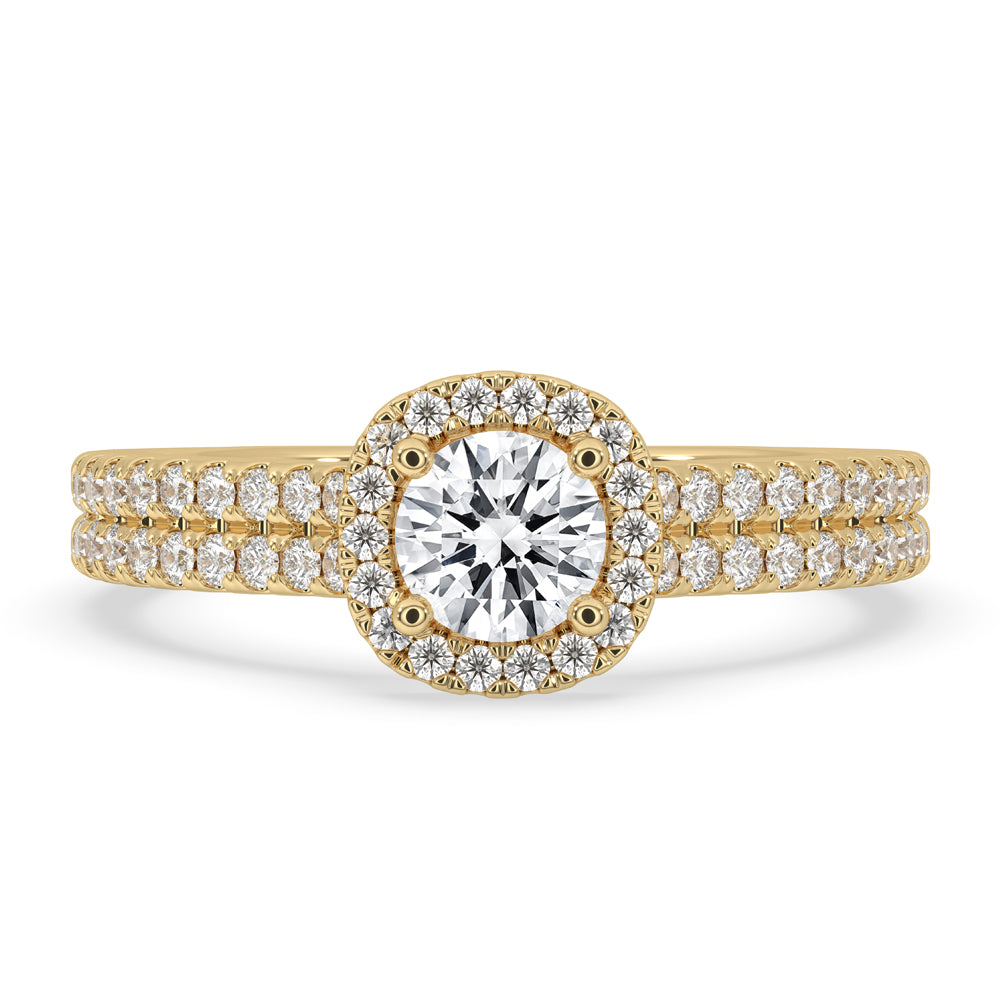 Round diamond engagement ring with a timeless design and brilliant sparkle, perfect for expressing love and commitment.