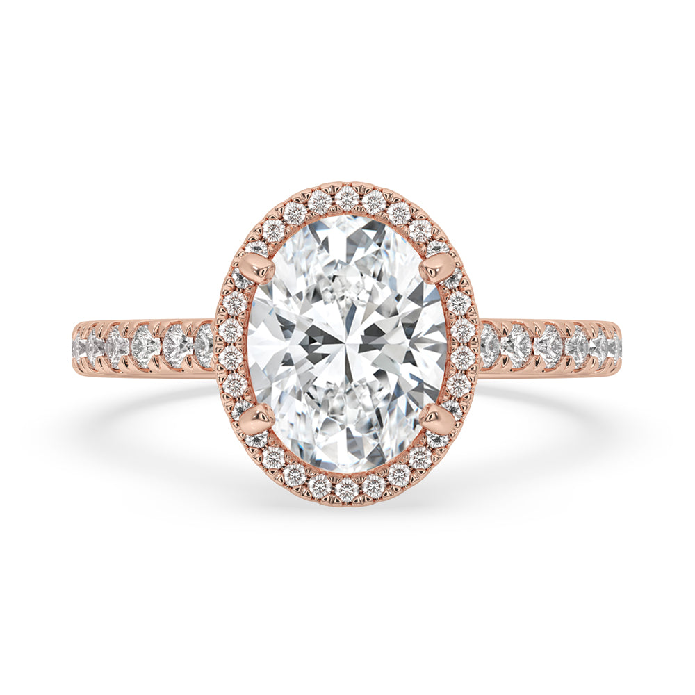 Oval Halo Engagement Ring – Pave Setting