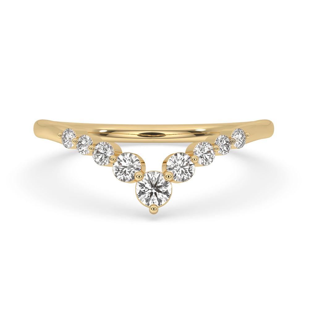 Stunning v shaped wedding band​ with a timeless design.
