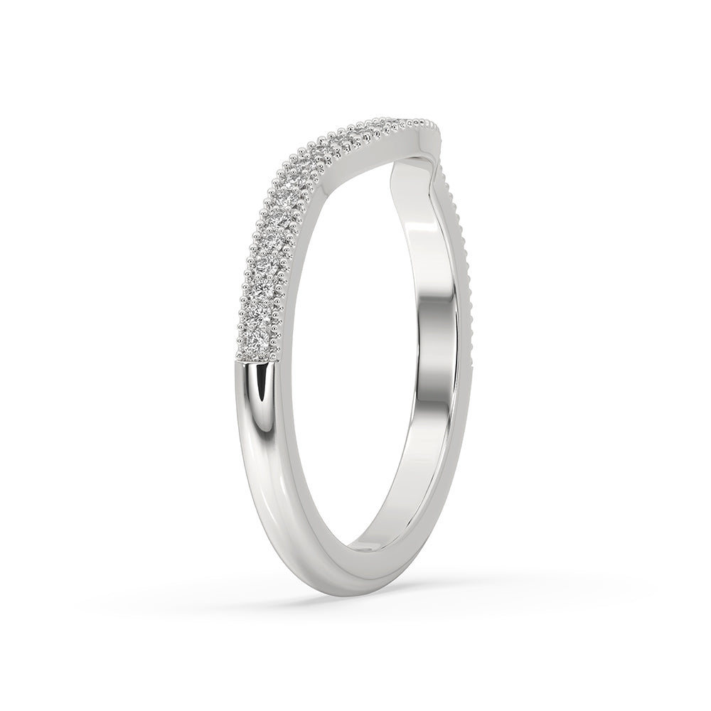 Prong set wedding band, Lab Grown Diamond, minimalist wedding band.