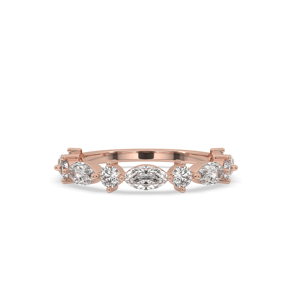 Marquise Diamond Wedding Band – Shared Prong