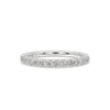 Round diamond wedding band in white gold with elegant design.
