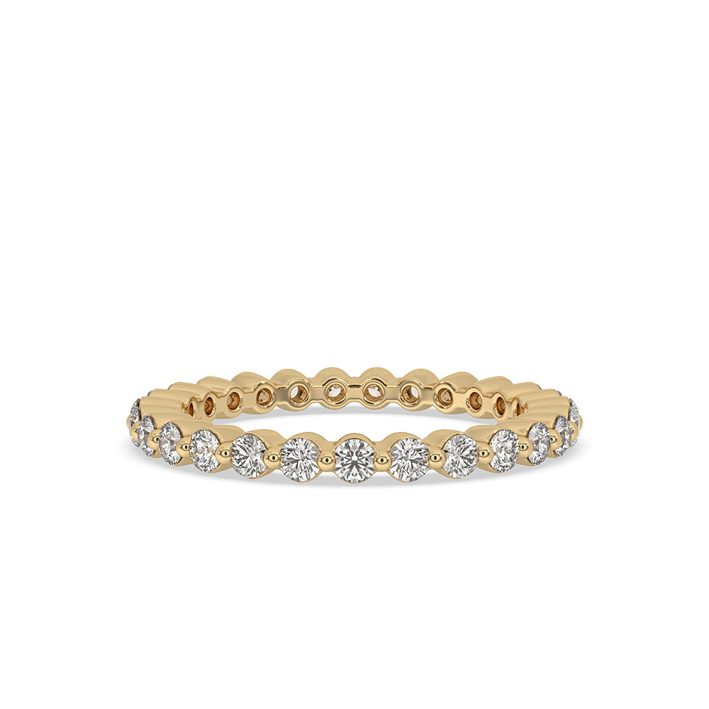 Gold Eternity Band with Round Cut Diamond.