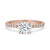 Cushion cut diamond engagement ring with pave setting, IGI certified.
