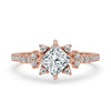 Cluster Halo Engagement Ring in Rose Gold