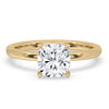 Cushion Cut Solitaire Ring In Yellow Gold