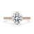 Hidden halo engagement ring with round diamond, IGI certified.
