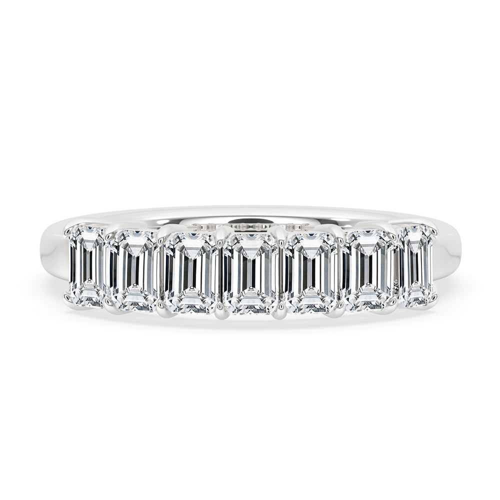 Emerald Cut Half Eternity Band