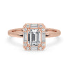 Emerald Halo Engagement Ring In Rose Gold