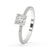 Asscher Cut Diamond Ring In White Gold