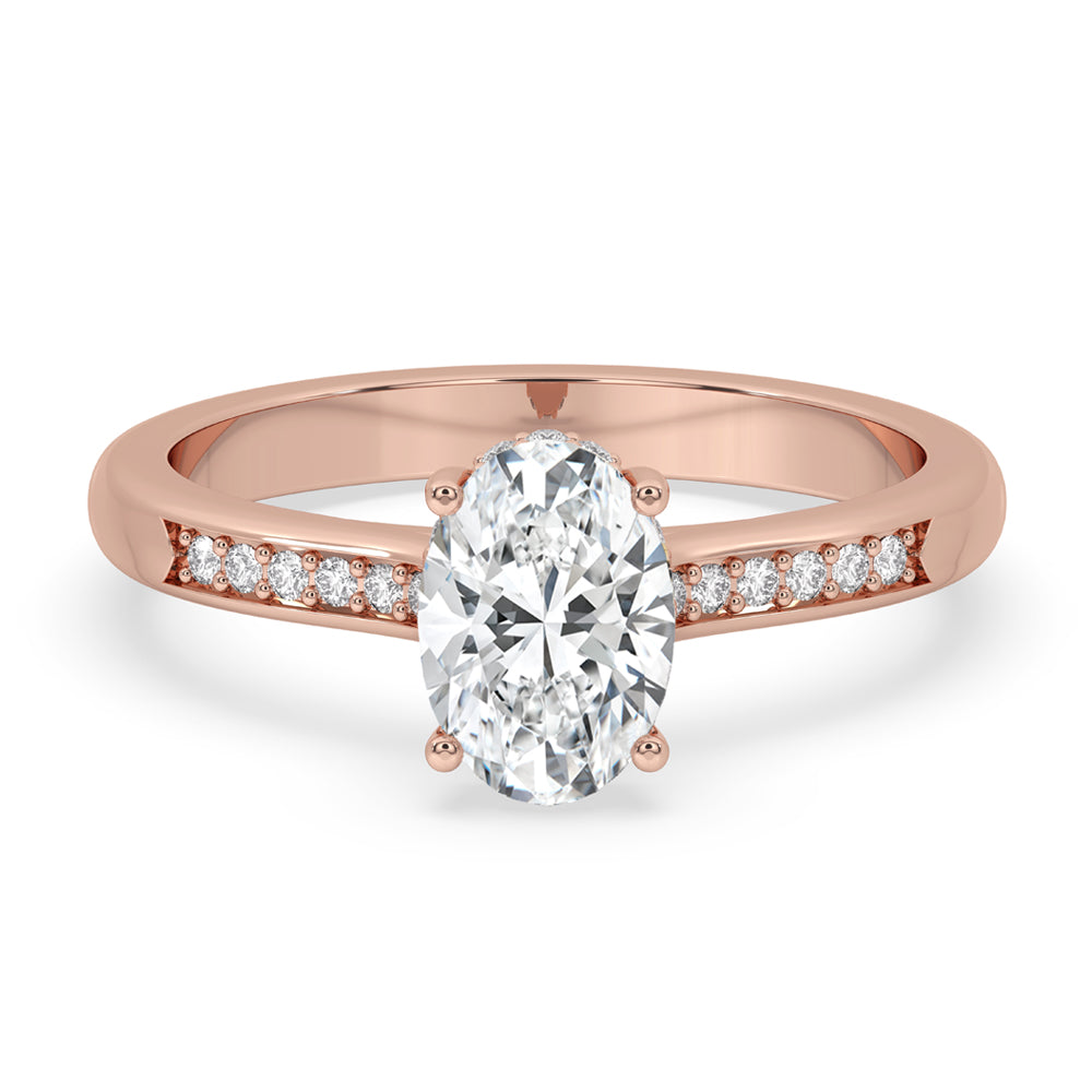 Oval Engagement Ring with Wedding Band