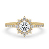 Round Halo Pave Engagement Rings