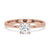 Tapered Shank Ring Solitaire In Rose Gold