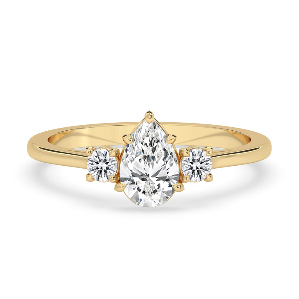 Three Stone Pear Engagement Ring