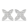 White Gold Flower Stud Earrings